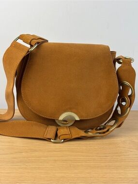 Foley‎ + Corinna Megan Saddle Bag Honey Brown Suede LIKE NEW!